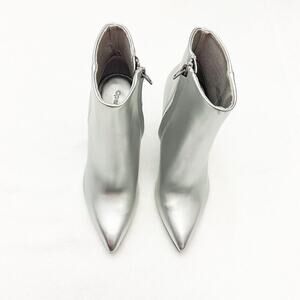 Oped Edit Blythe Silver Metallic Pointy Toe Heeled Boot Bootie Size 7 NWOT